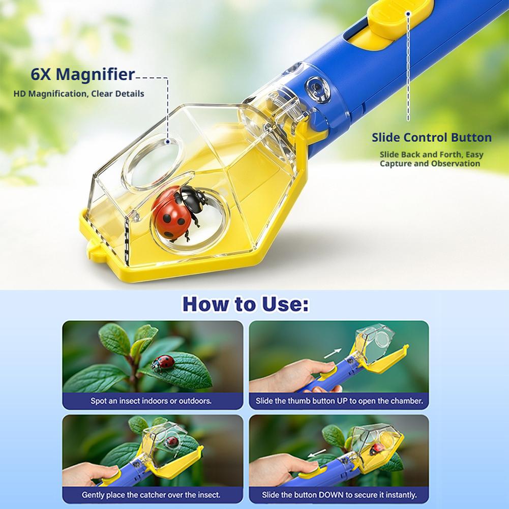 휴대용 곤충 채집기 뷰어 도구 6배율 돋보기 어린이 친 - Gardening Tools 5 Year Old 리뷰 및 가격