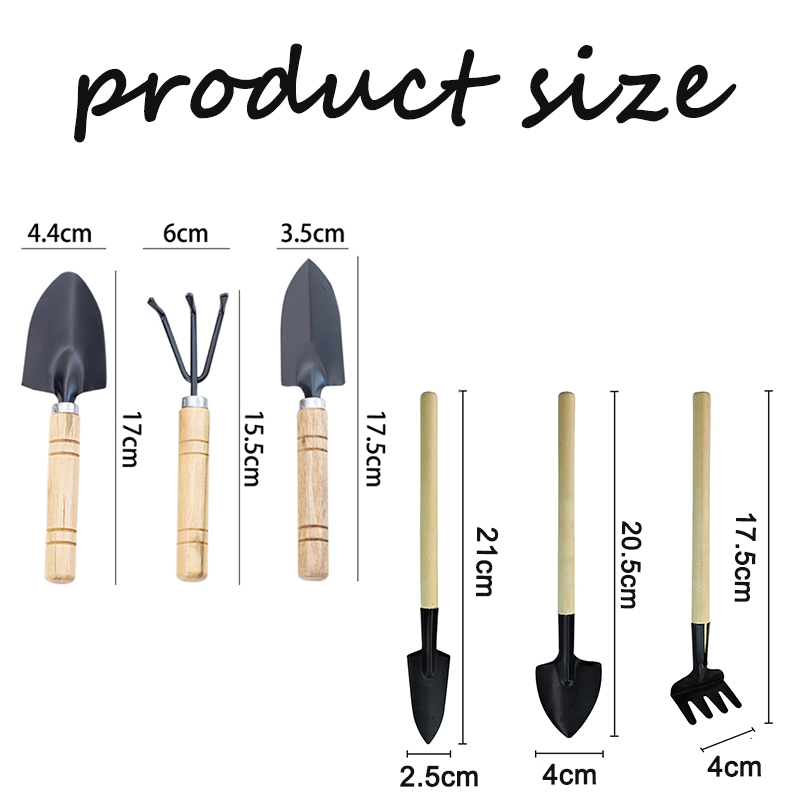 나무 손잡이가 있는 3피스 미니 원예 도구 세트, 실내 - Gardening Tools Shovel 리뷰 및 가격
